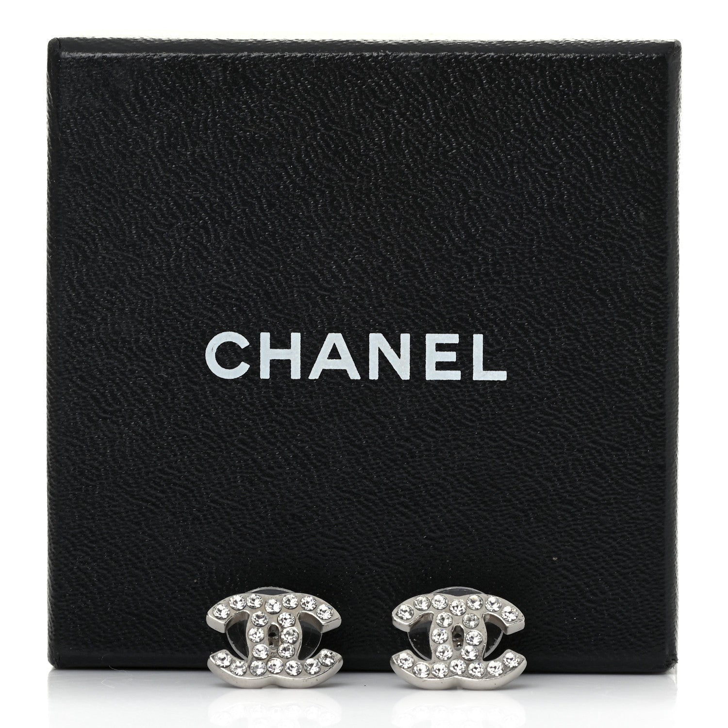 Chanel Crystal CC Earrings Silver 4 of 4