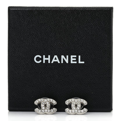 Chanel Crystal CC Earrings Silver 4 of 4