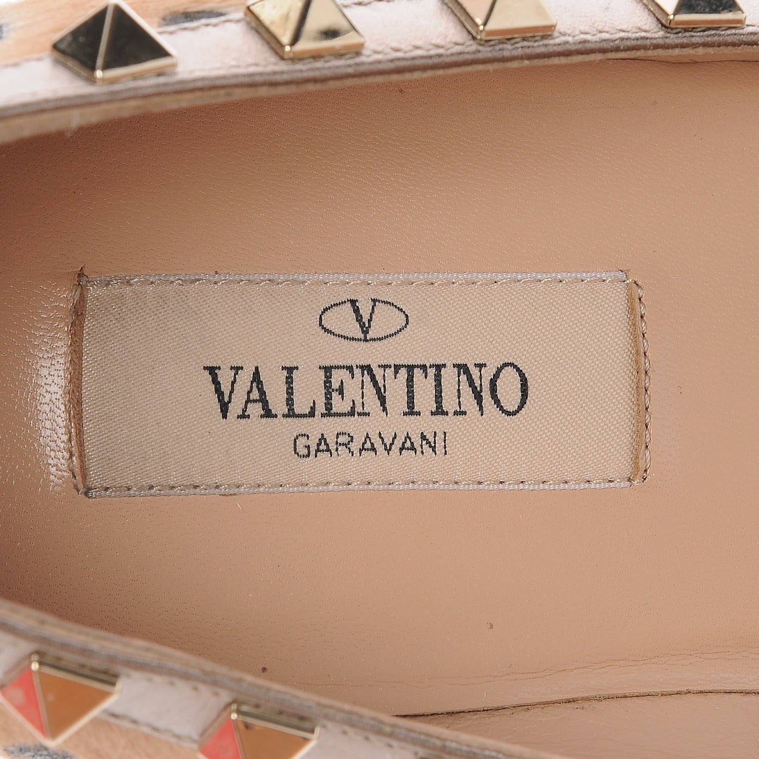 Valentino Garavani Calf Hair Leopard Print Rockstud Ballerina Flats 38 Fucile Al Campion 7 of 23
