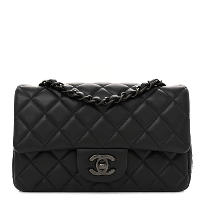 Chanel Lambskin Quilted Mini Rectangular Flap So Black 1 of 12