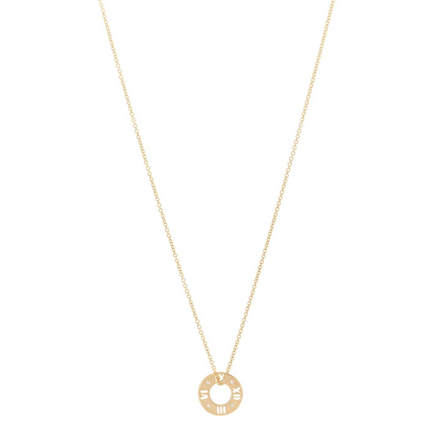 18K Yellow Gold Diamond Atlas Pierced Pendant Necklace