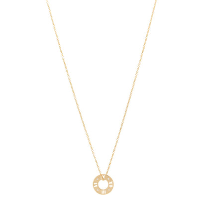 Tiffany 18K Yellow Gold Diamond Atlas Pierced Pendant Necklace 1 of 4