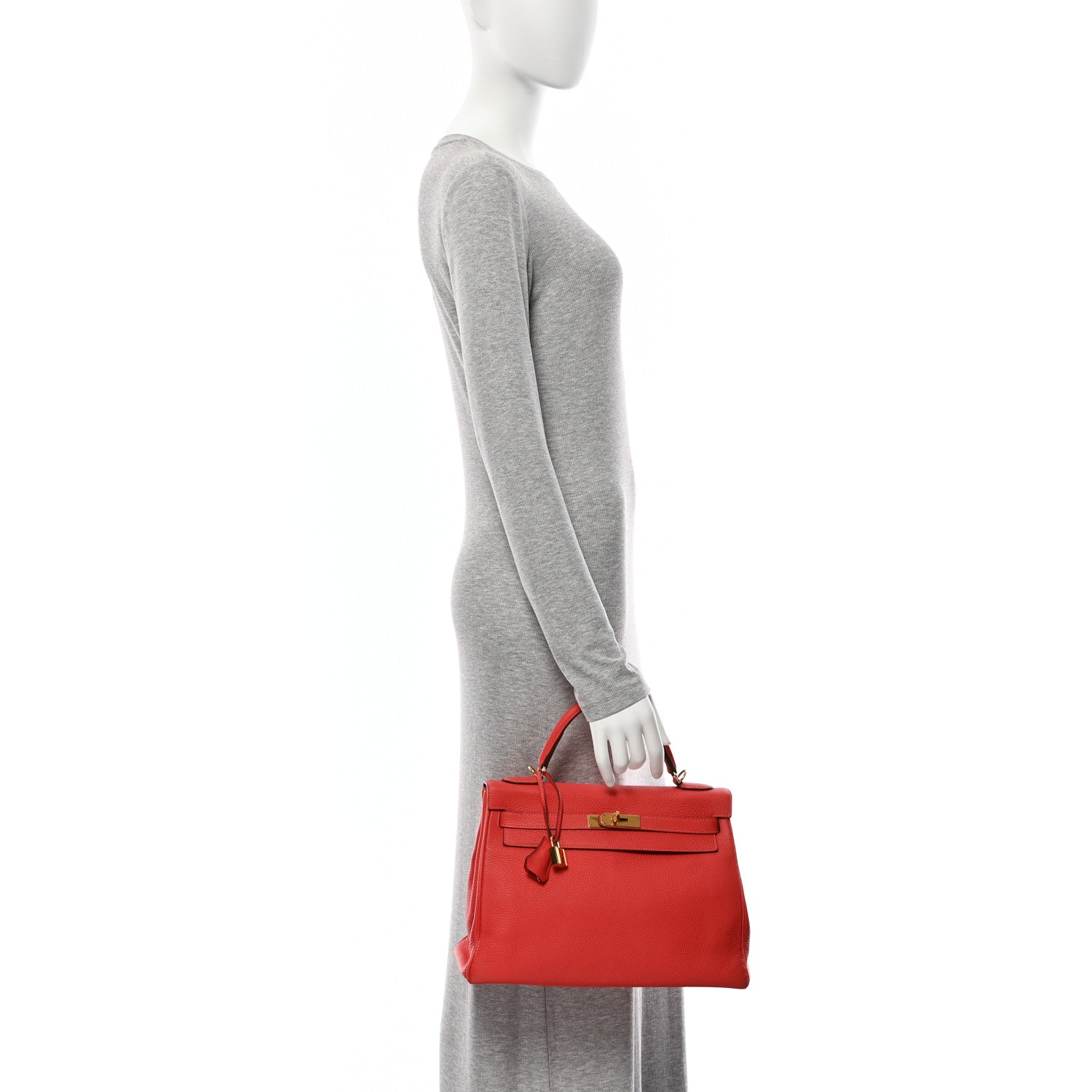Hermes Togo Kelly Retourne 32 Rouge Pivoine 2 of 10