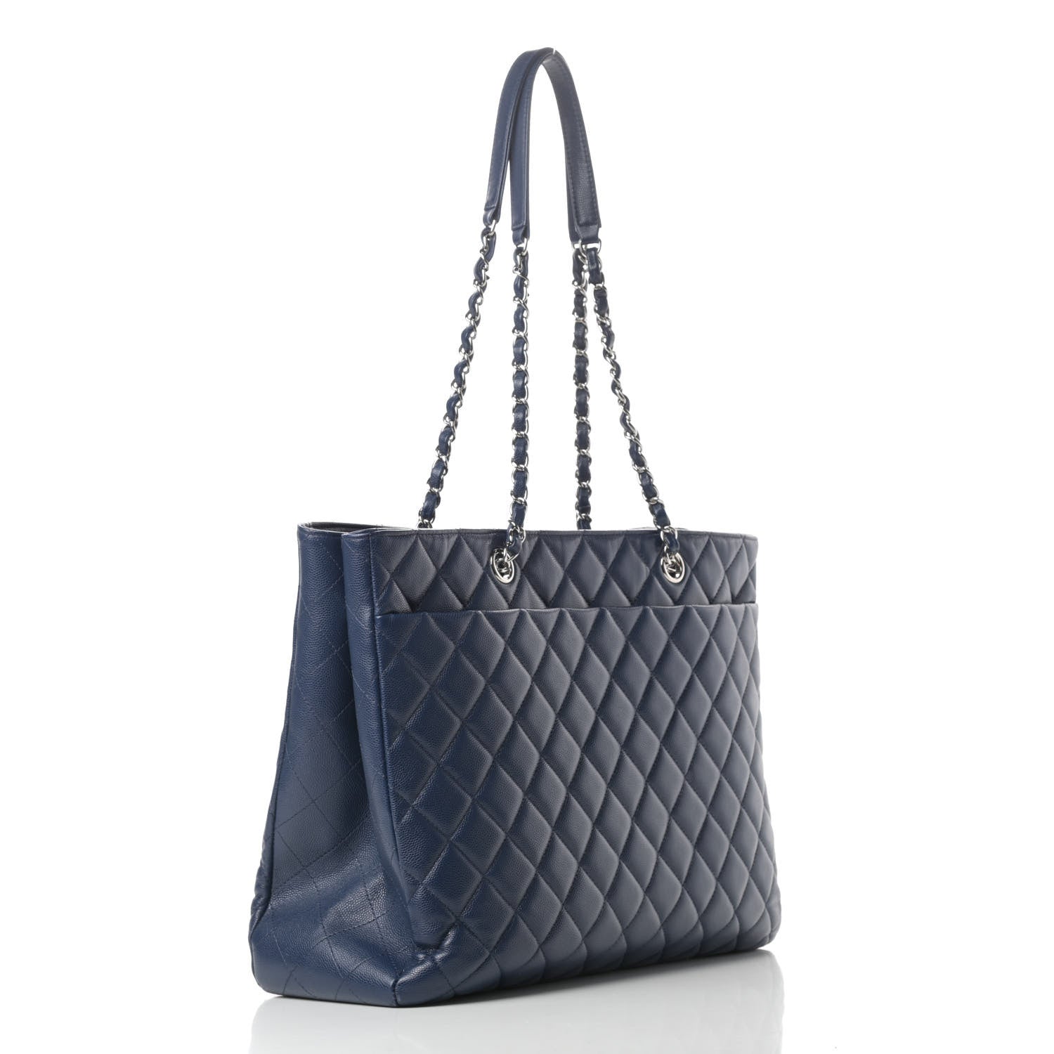 Chanel Caviar Quilted Large CC Shopping Tote Navy 3 of 15