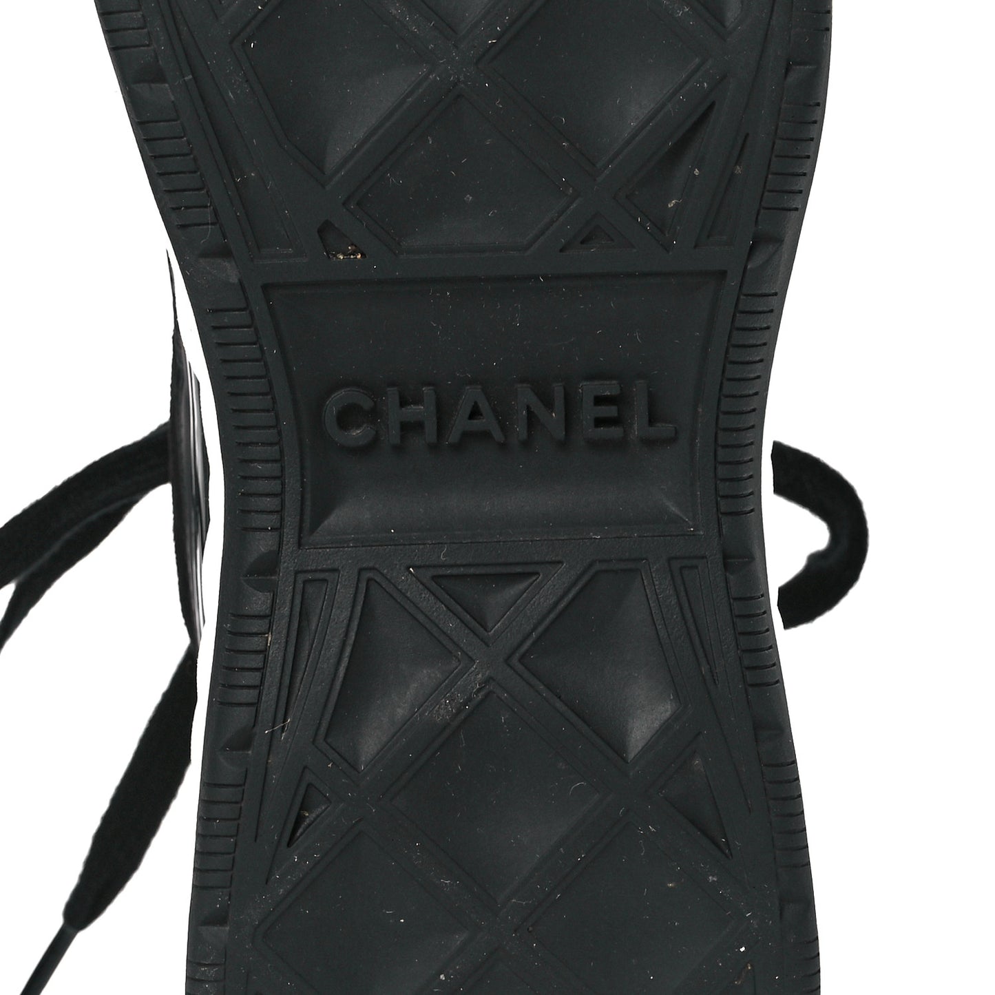 Velvet Calfskin Mixed Fibers CC Sneakers 39 Black