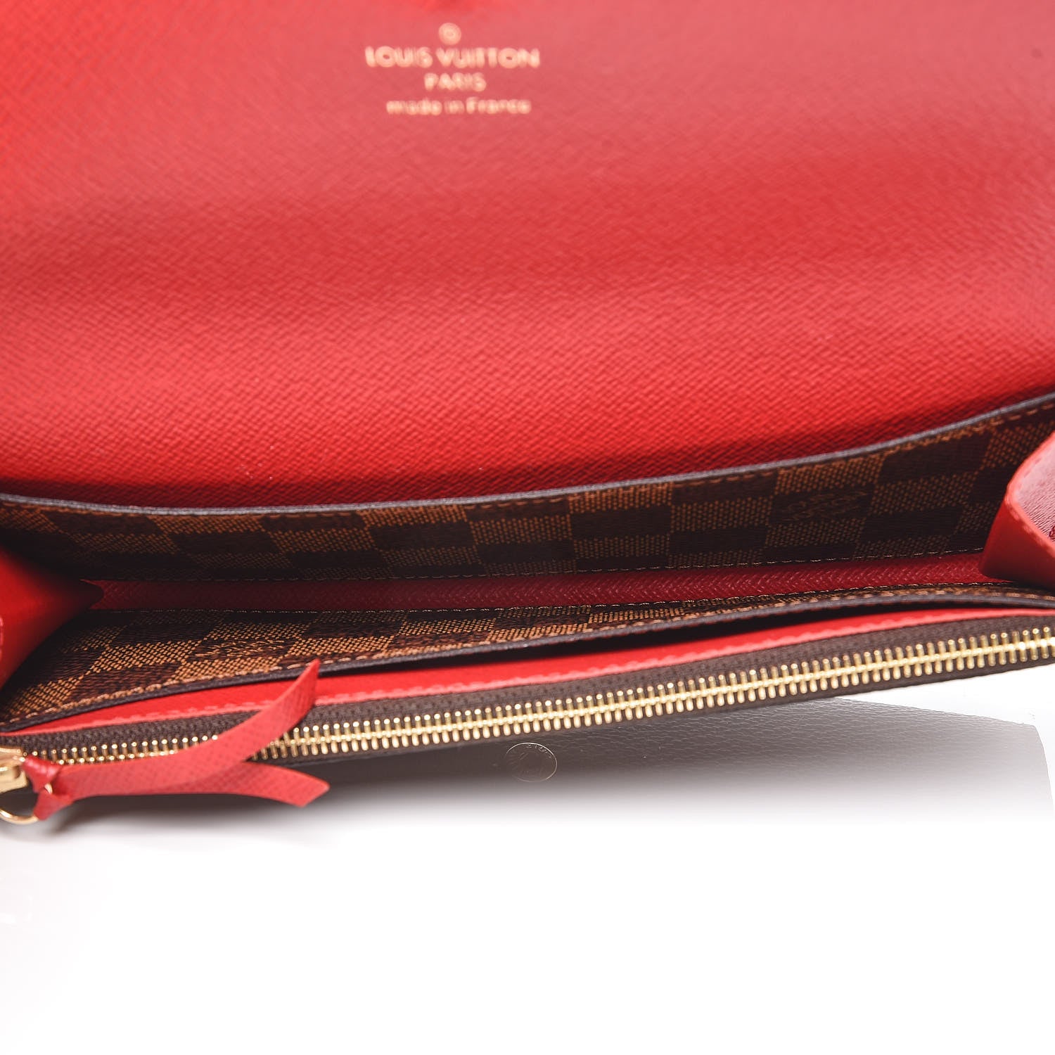 Louis Vuitton Damier Ebene Emilie Wallet Red 5 of 7