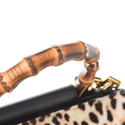 Gucci Calf Hair Bamboo Web Leopard Print Mini Nymphaea Top Handle Bag 5 of 14