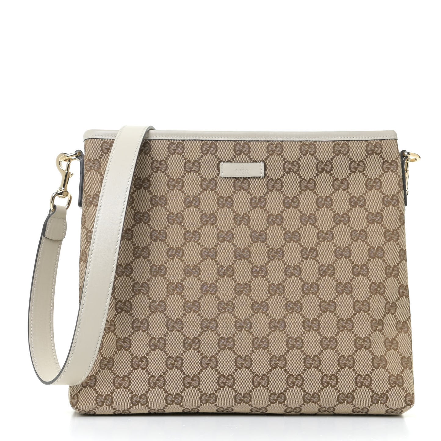 Monogram Medium Flat Messenger Bag Off White
