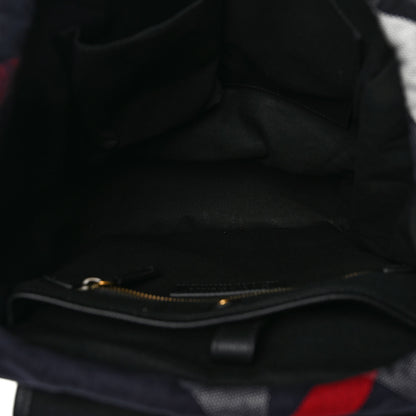 Burberry Overdyed Canvas Mega Check Drifton Backpack Black 5 of 10