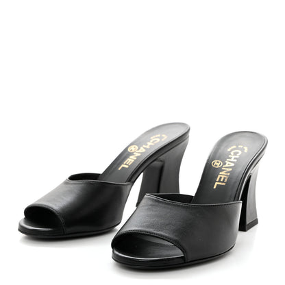 Chanel Lambskin CC Chain Mules 36.5 Black 3 of 8
