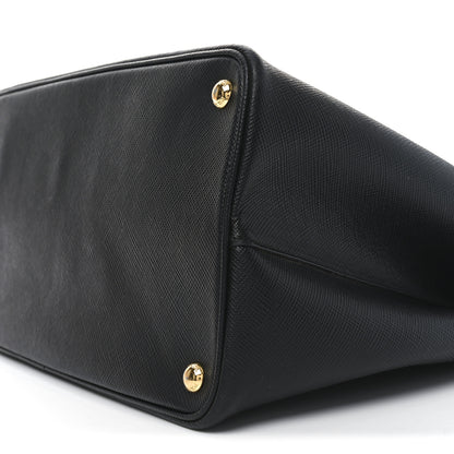 Prada Saffiano Cuir Large Double Bag Black Fuoco 9 of 9