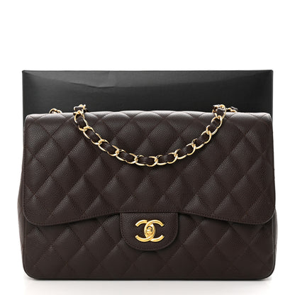 Chanel Caviar Quilted Jumbo Single Flap Dark Brown 11 of 11