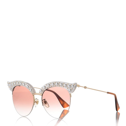 Gucci Pearl Cat Eye GG0212S Sunglasses White 1 of 8