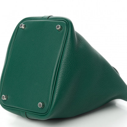 Hermes Taurillon Clemence Picotin Lock 18 PM Malachite 7 of 12