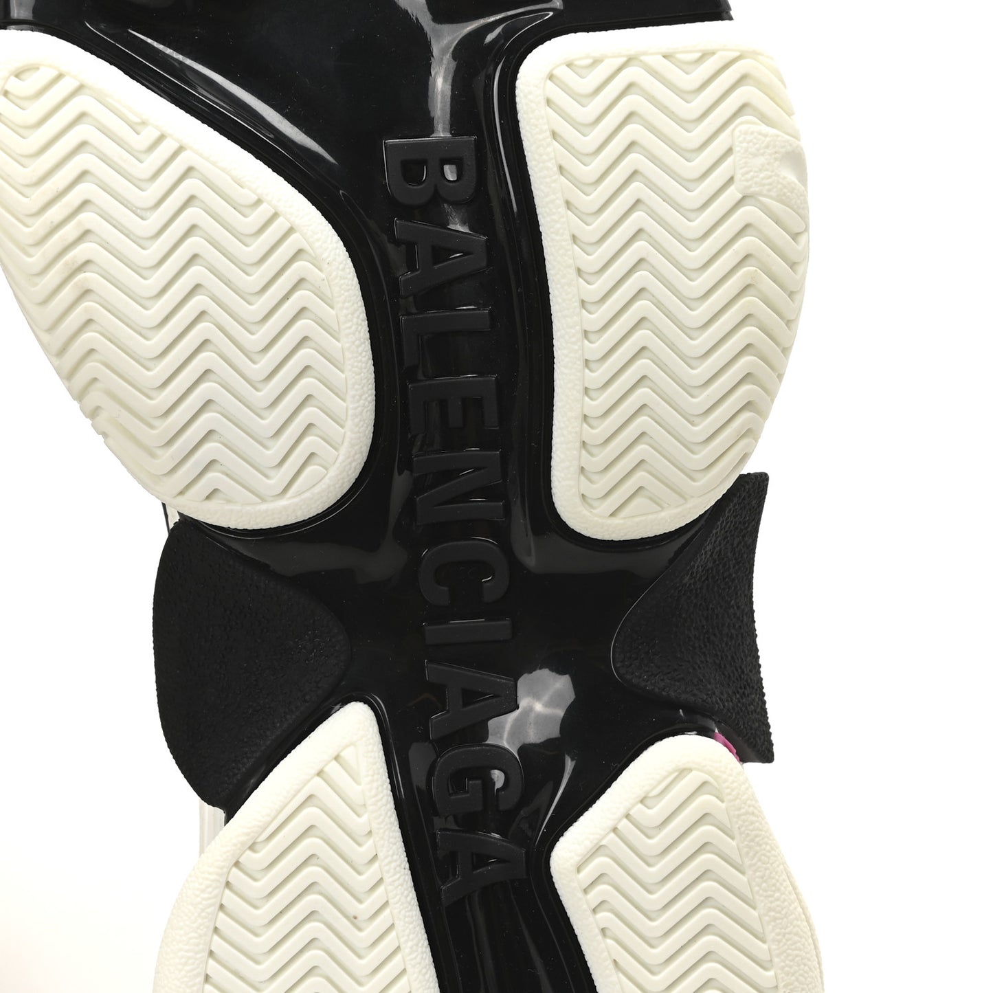 Technical Fabric Allover Logo Triple S Sneakers 36 White Black Pink