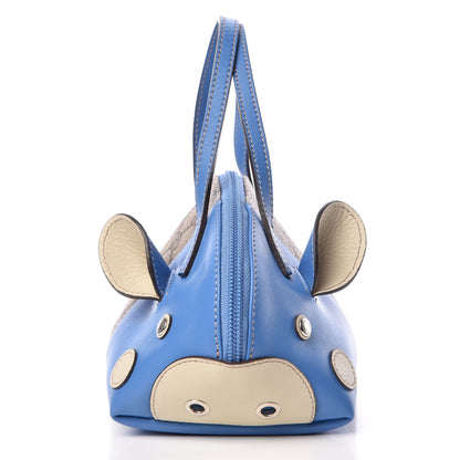 Gucci GG Supreme Monogram Children's Zoo Pig Bag Blue 4 of 12