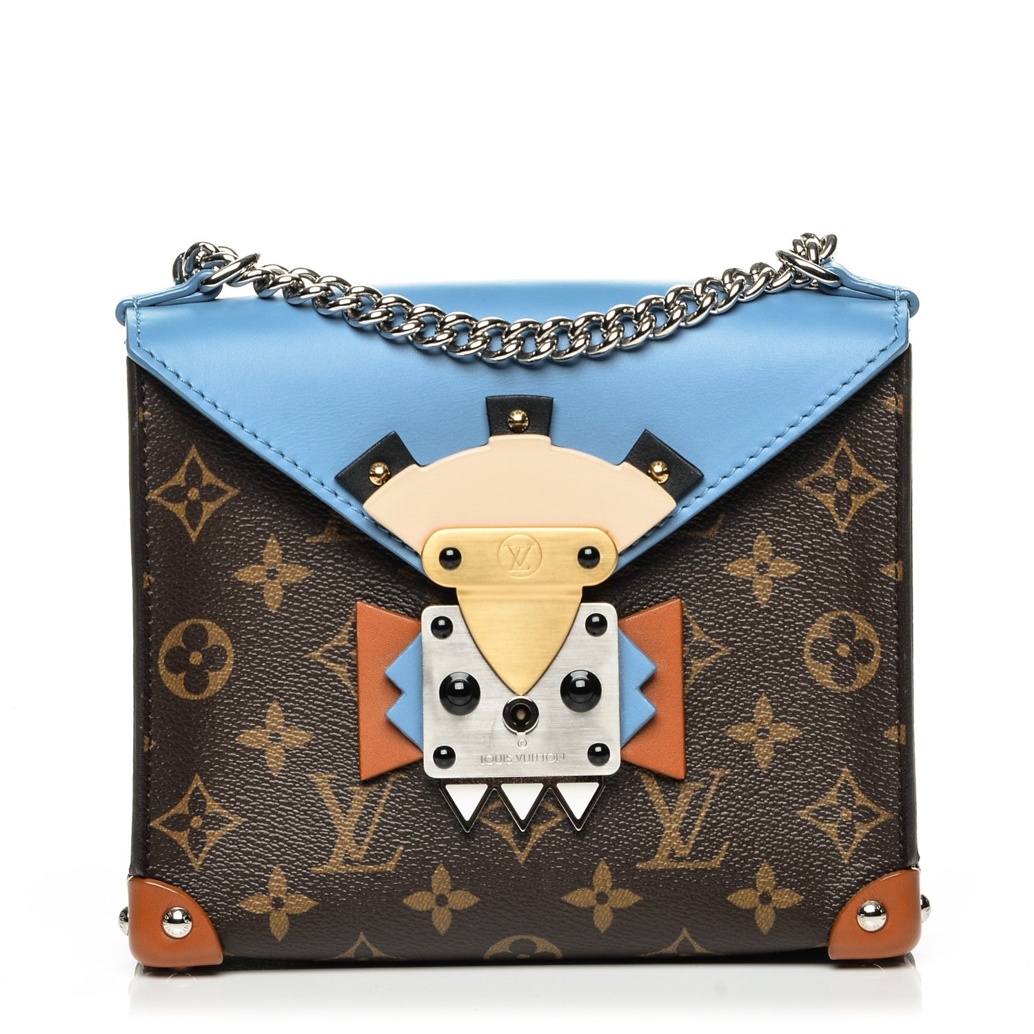 Louis Vuitton Monogram Tribal Mask Pochette PM Blue 1 of 7