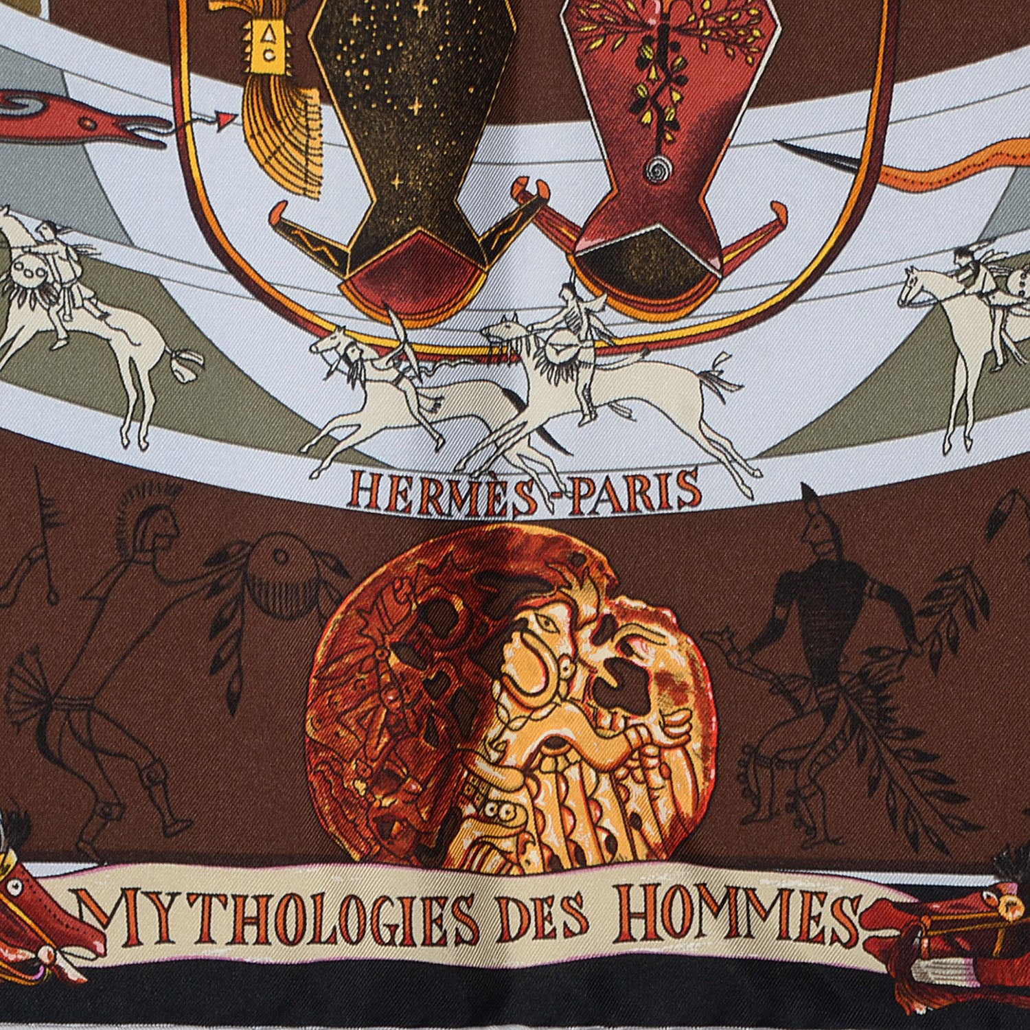 Hermes Silk Mythologies des Hommes Rouges Scarf 90 3 of 5