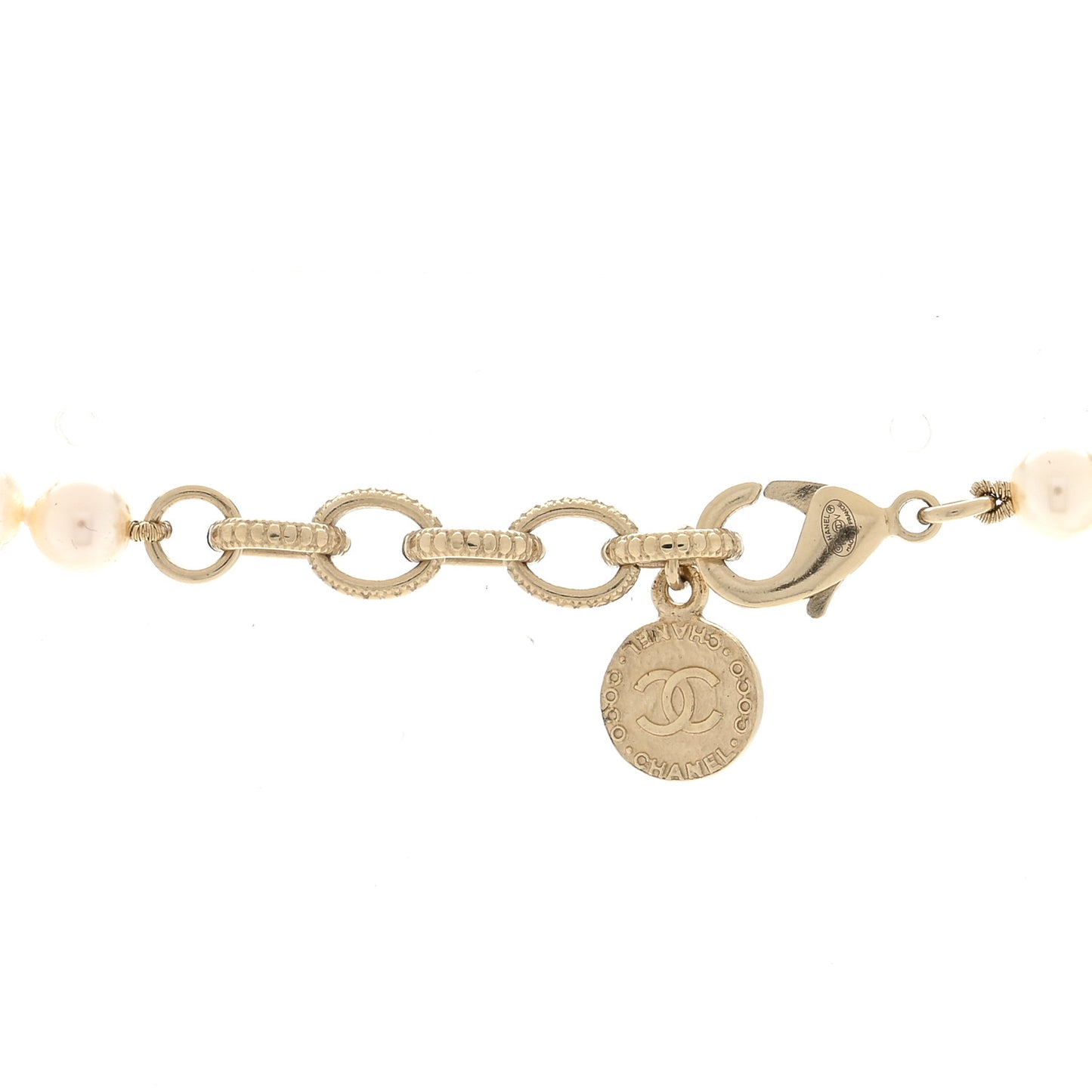 Pearl CC 100th Anniversary Necklace Light Gold