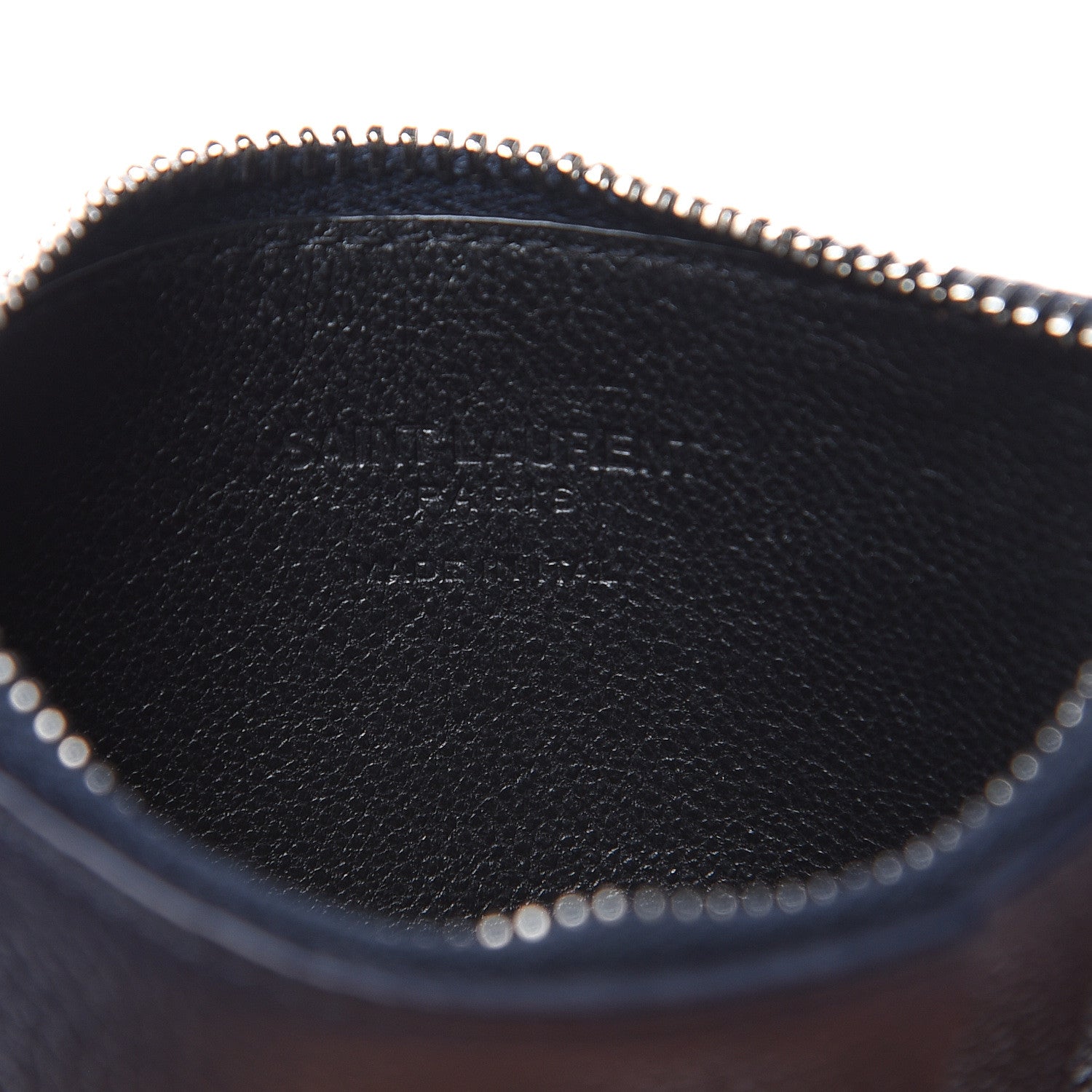 Saint Laurent Grained Calfskin 5 Fragments Zip Pouch Card Holder Deep Marine 6 of 7