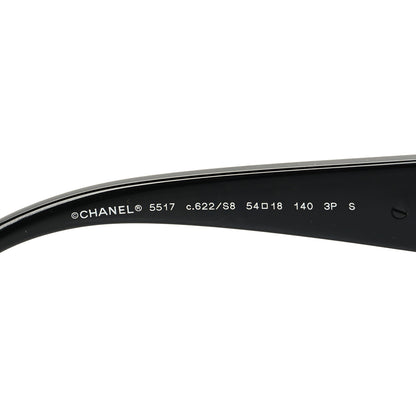 Chanel Acetate Enamel Heart Butterfly Sunglasses 5417 Black 5 of 10