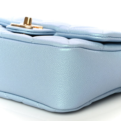 Chanel Iridescent Caviar Quilted Mini My Perfect Flap Light Blue 10 of 11