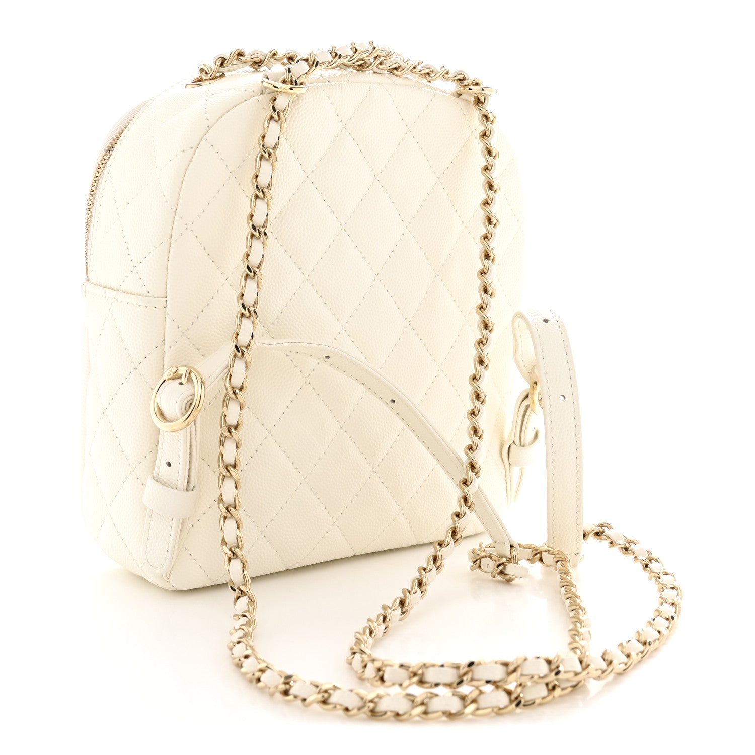 Chanel Caviar Quilted Small CC Day Backpack White 3 of 10