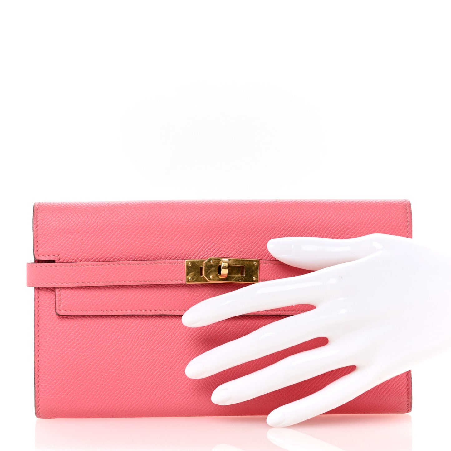 Epsom Kelly Longue Wallet Rose Azalee