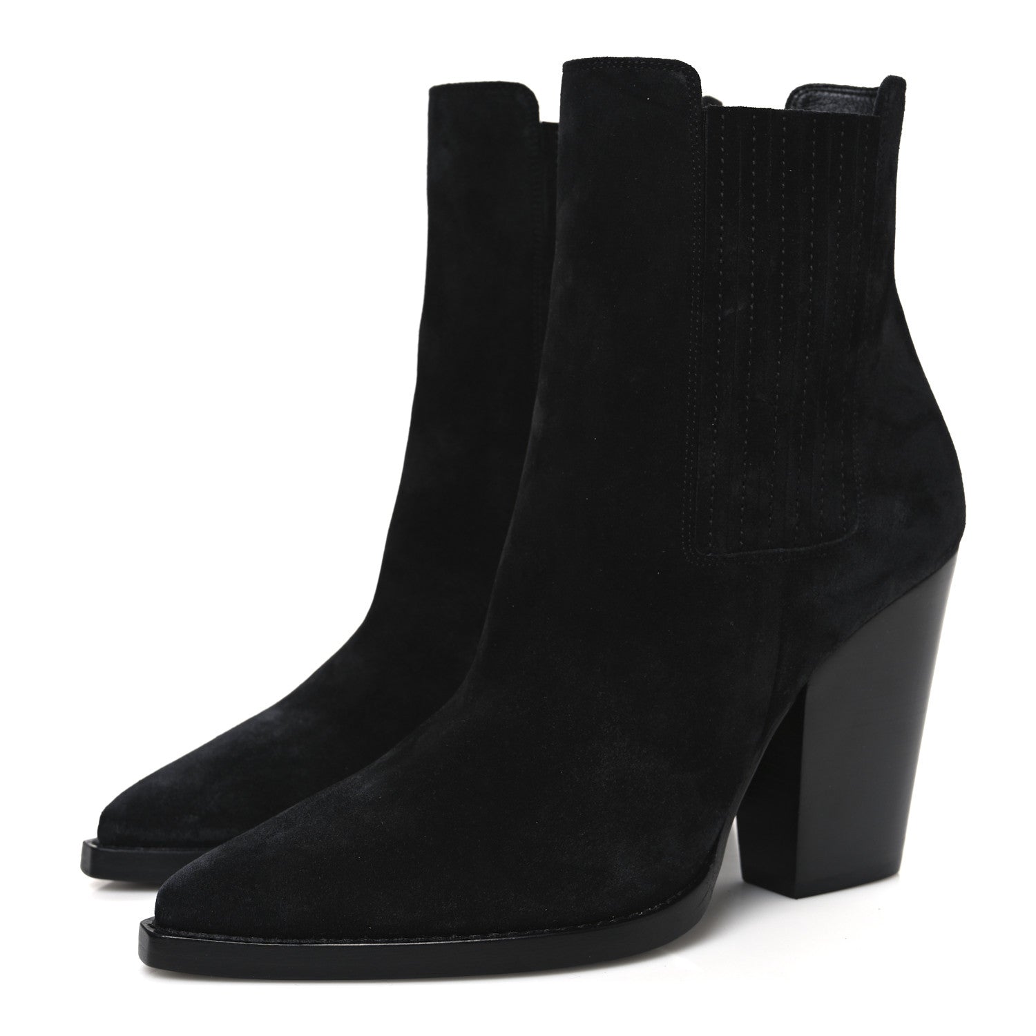 Saint Laurent Suede Theo 95 Ela Boots 38 Black 4 of 11