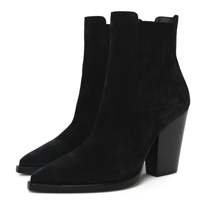 Saint Laurent Suede Theo 95 Ela Boots 38 Black 4 of 11