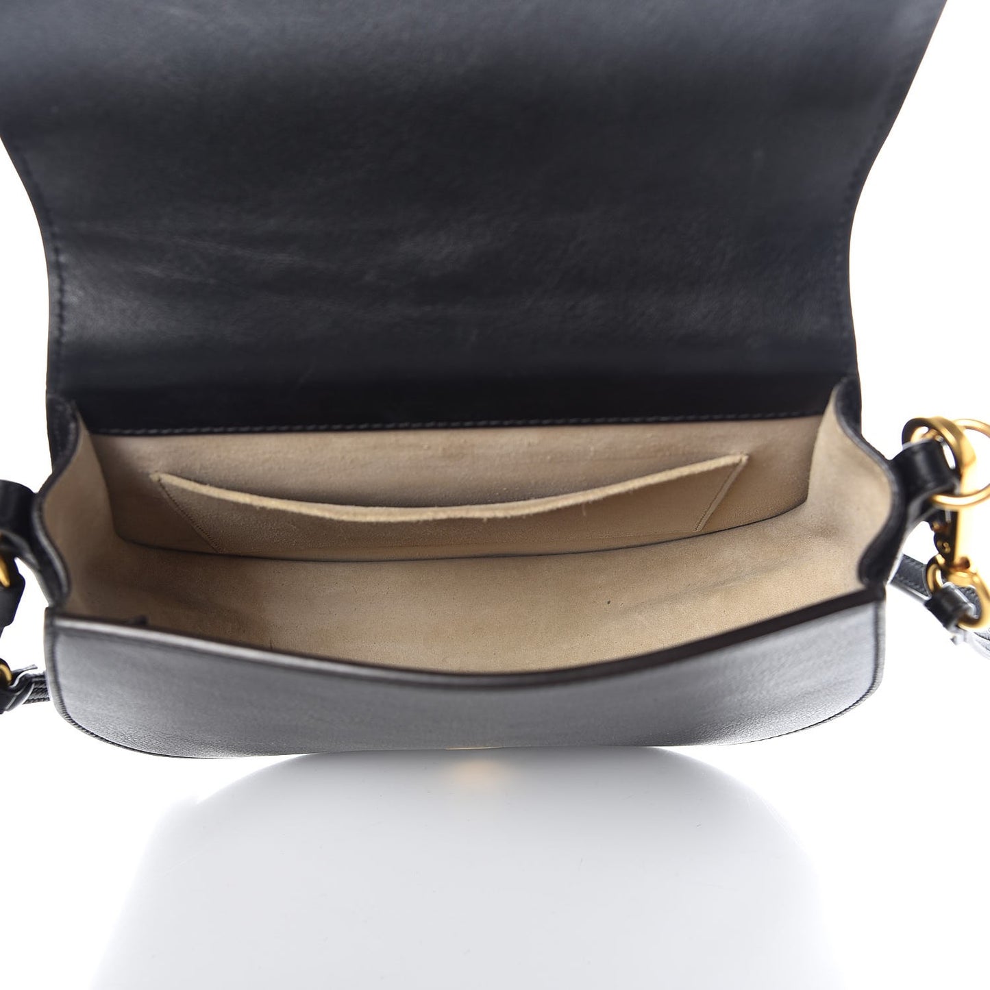 Calfskin Suede Medium Nile Bracelet Bag Black