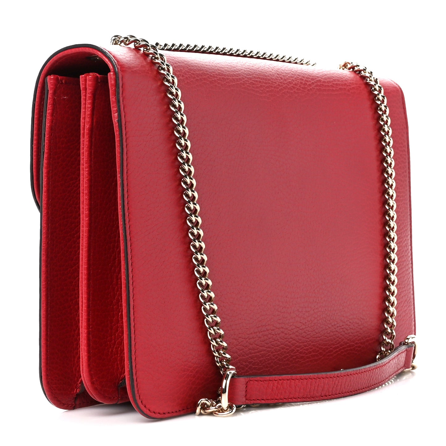 Dollar Calfskin Interlocking G Shoulder Bag Red