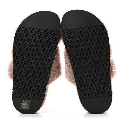 Hermes Woolskin Womens Chypre Sandals 35 Bois De Santal 5 of 8