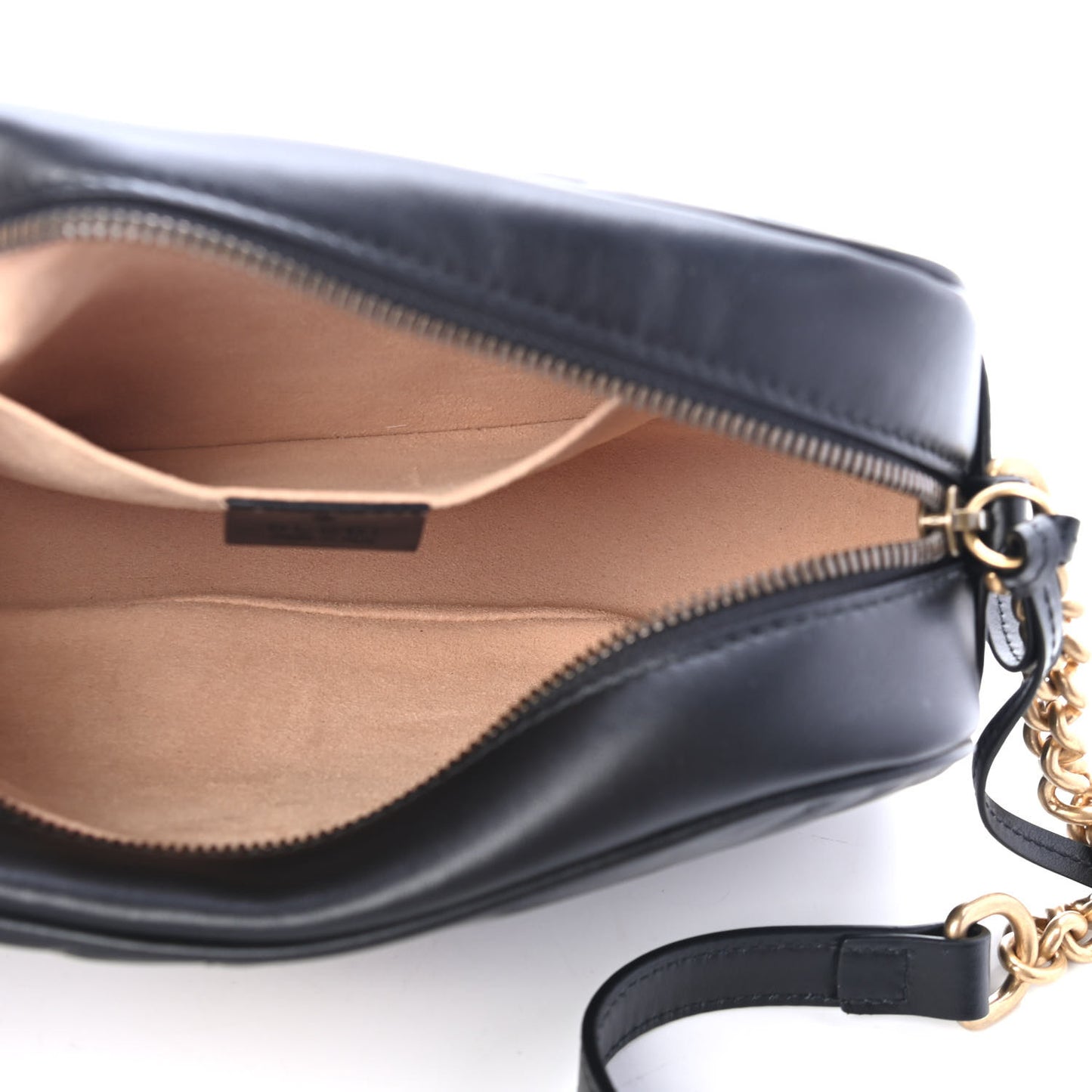 Calfskin Matelasse Small GG Marmont Chain Shoulder Bag Black