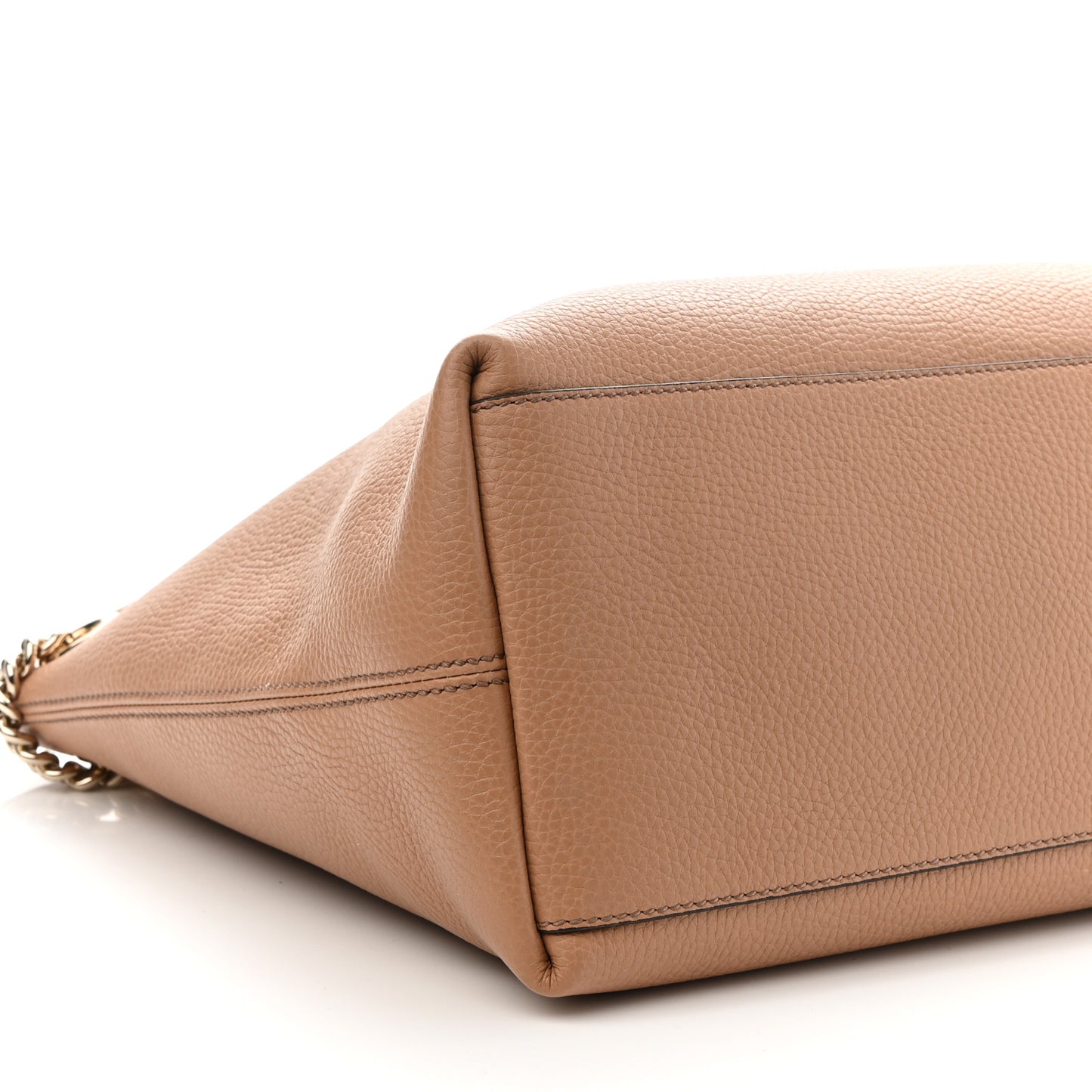 Pebbled Calfskin Medium Soho Chain Shoulder Bag Camelia