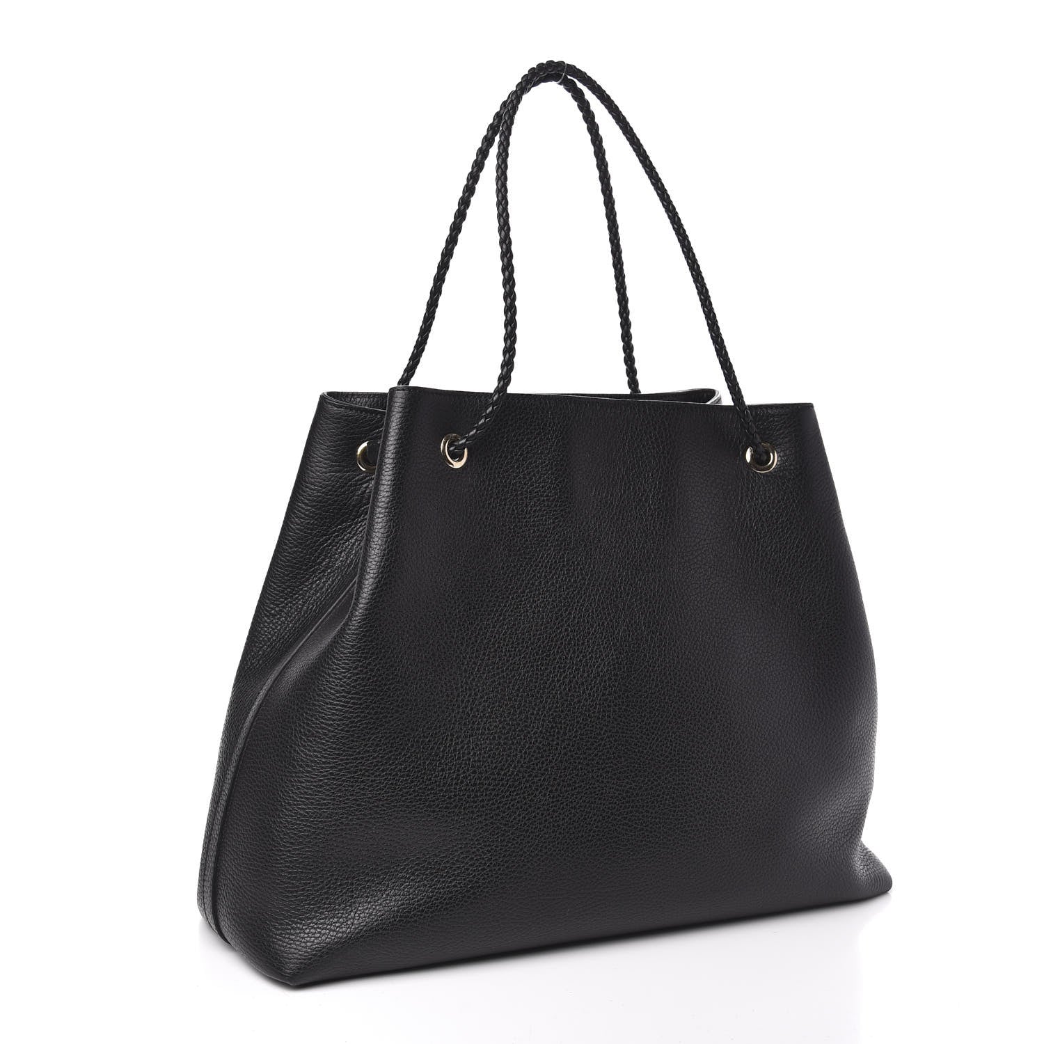 Gucci Calfskin Large Gifford Braided Handle Tote Black 3 of 10