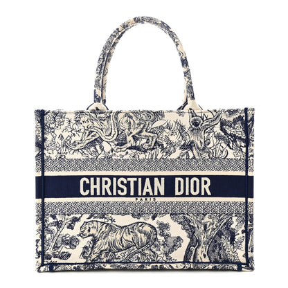 Christian Dior Canvas Embroidered Medium Dioriviera Toile De Jouy Book Tote Blue 1 of 17