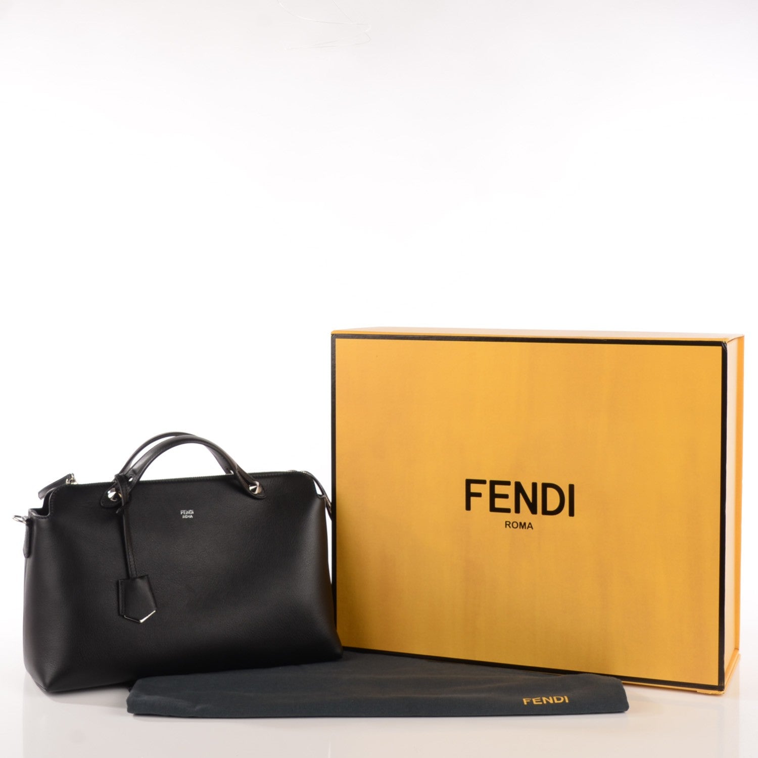 Fendi Vitello Dolce Large By The Way Boston Bag Black 5 of 11