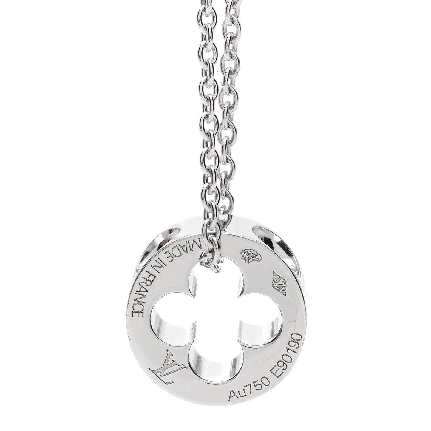 18K White Gold Empreinte Pendant Necklace