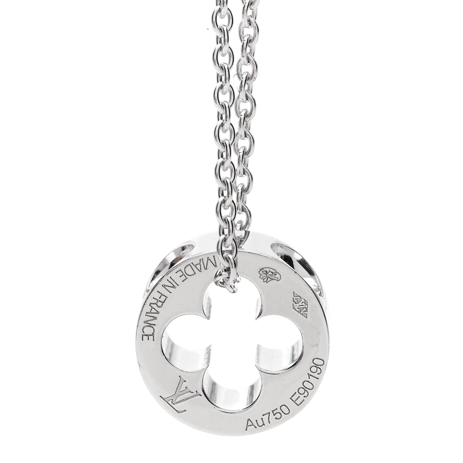 Louis Vuitton 18K White Gold Empreinte Pendant Necklace 3 of 6