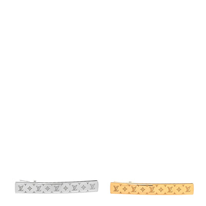 Louis Vuitton Monogram Nanogram Hair Clips Gold Silver 1 of 3