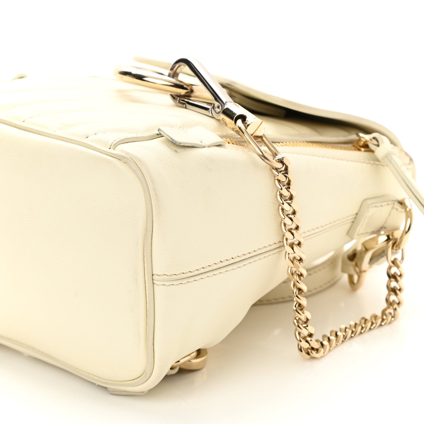 Calfskin Quilted Mini Faye Backpack Natural White