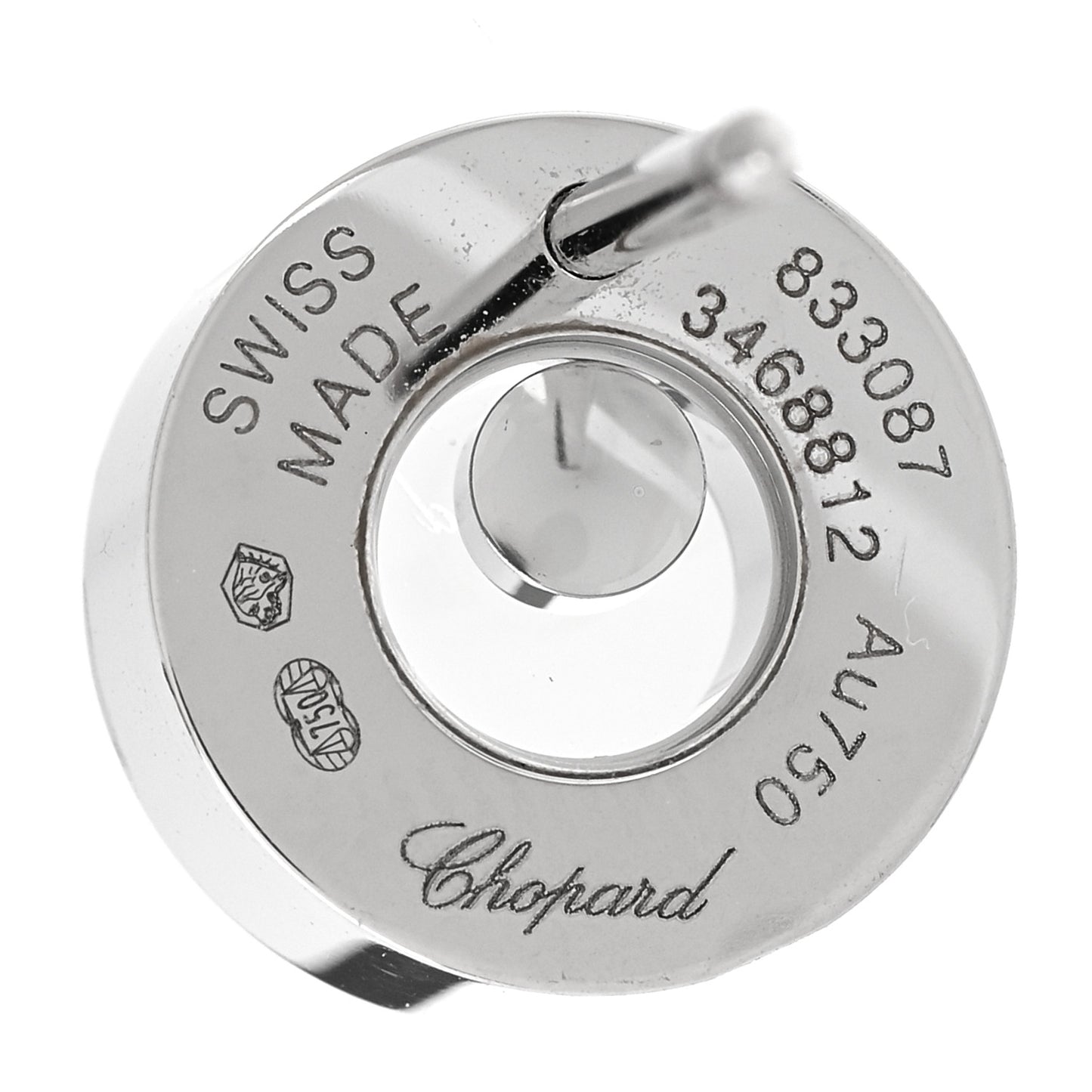 18K White Gold Happy Diamonds Icons Round Earrings
