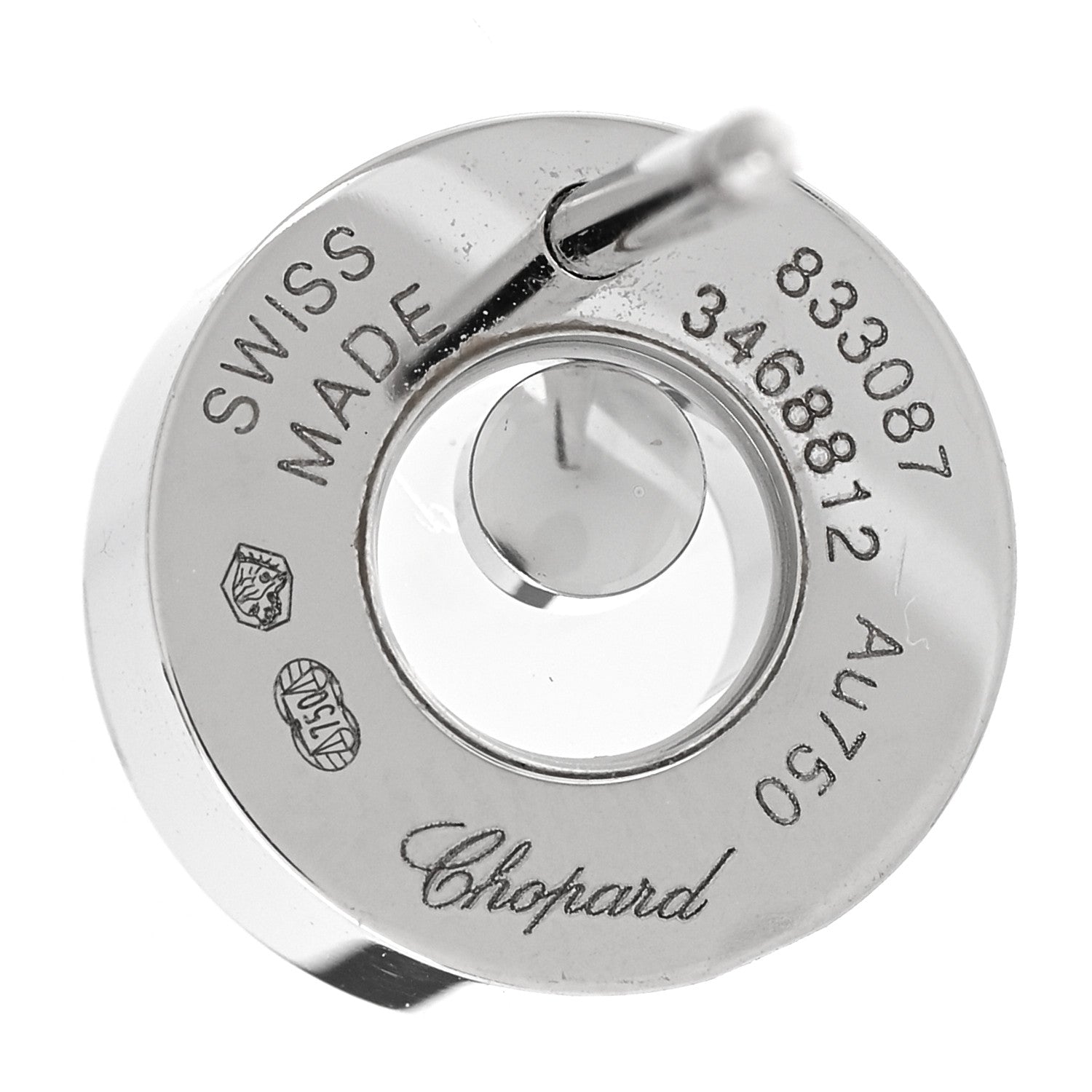 Chopard 18K White Gold Happy Diamonds Icons Round Earrings 4 of 5