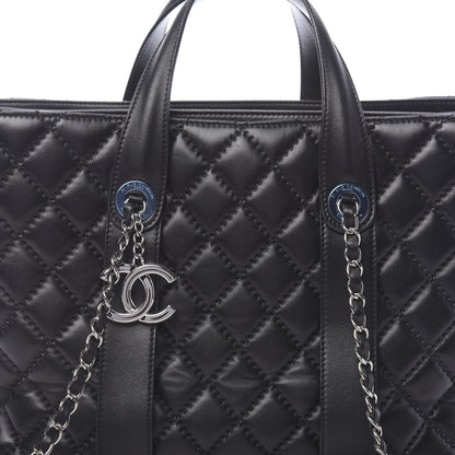 Chanel Lambskin Quilted Large Easy Carry Shopping Tote Black 12 of 12