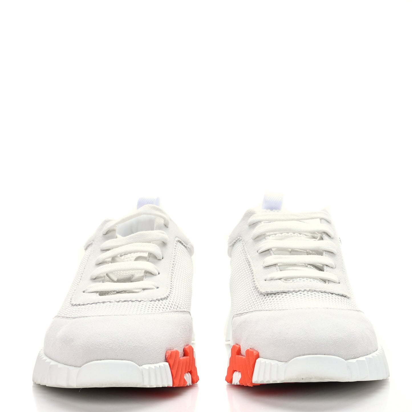 Air Mesh Suede Goatskin Bouncing Sneakers 41 White Orange Pink