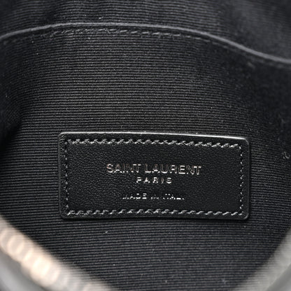 Saint Laurent Crinkled Calfskin Matelasse Monogram Niki Bill Pouch Black 6 of 7