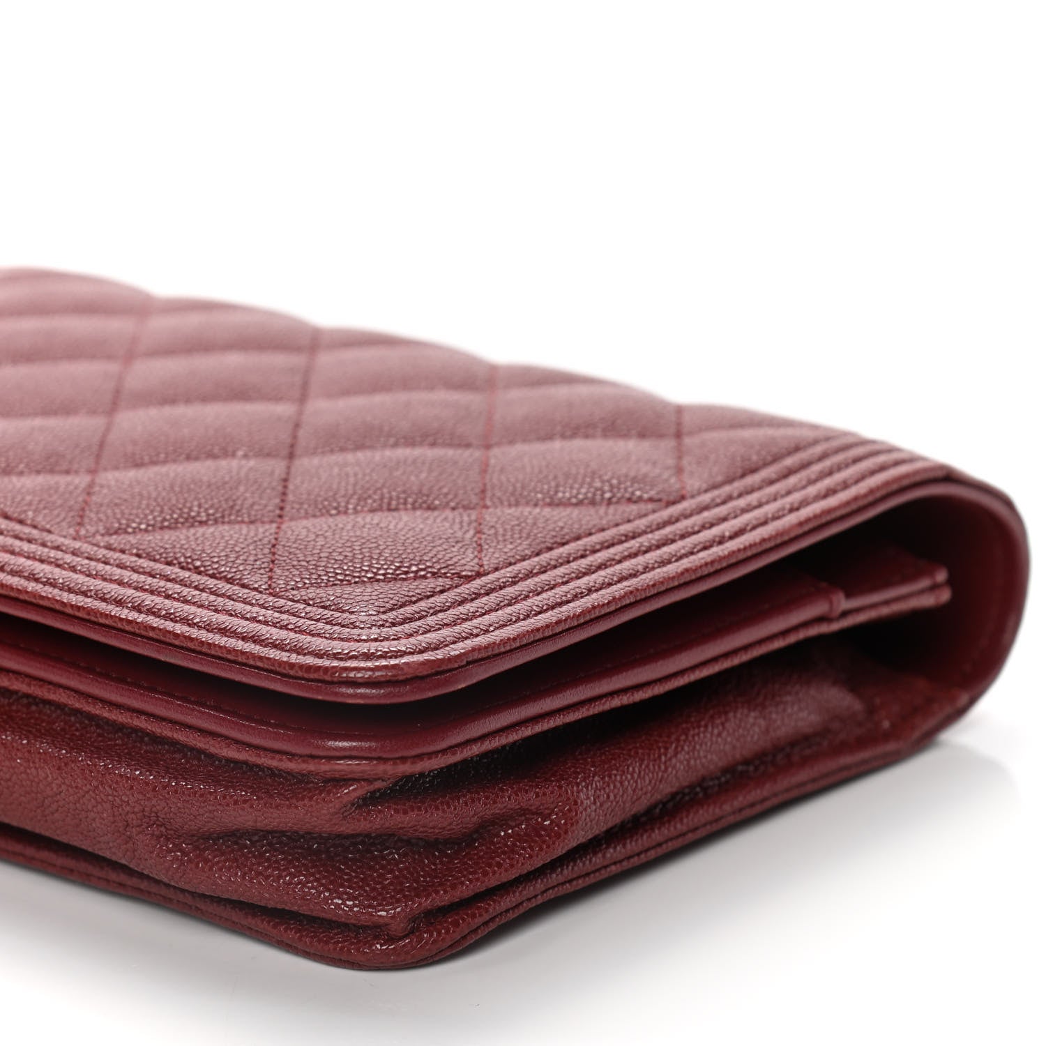 Chanel Caviar Quilted Boy Wallet On Chain WOC Red 10 of 16