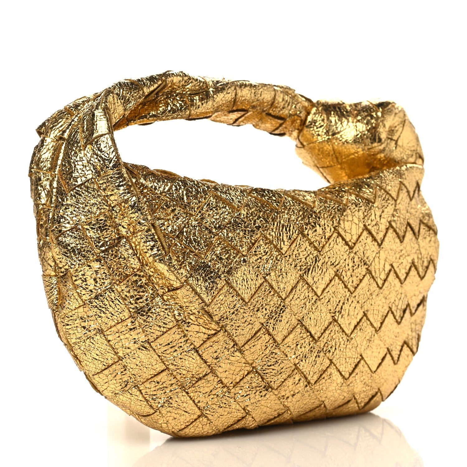 Bottega Veneta Metallic Nappa Intrecciato Mini Jodie Gold 3 of 9