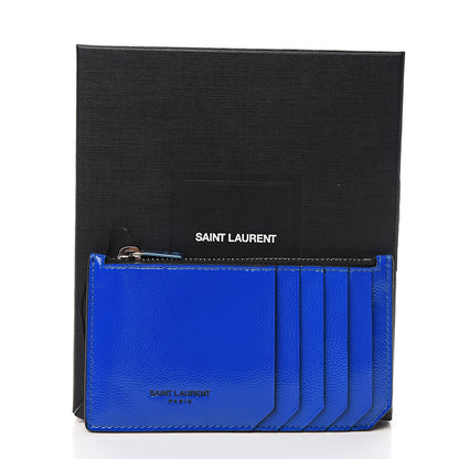 Saint Laurent Patent Calfskin 5 Fragments Zip Card Case Blue Majorelle 8 of 8